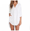 Long Sleeve Blouses Loose Mini Dress Shirts