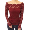 Women Blouses Off Shoulder Lace Crochet