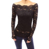 Women Blouses Off Shoulder Lace Crochet