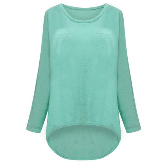 Women Blouse Batwing Long Sleeve Casual