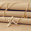 Electrocardiogram heartbeat pendant necklace