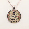 Keep Calm necklace charm glass cabochon