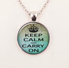 Keep Calm necklace charm glass cabochon