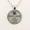 Keep Calm necklace charm glass cabochon